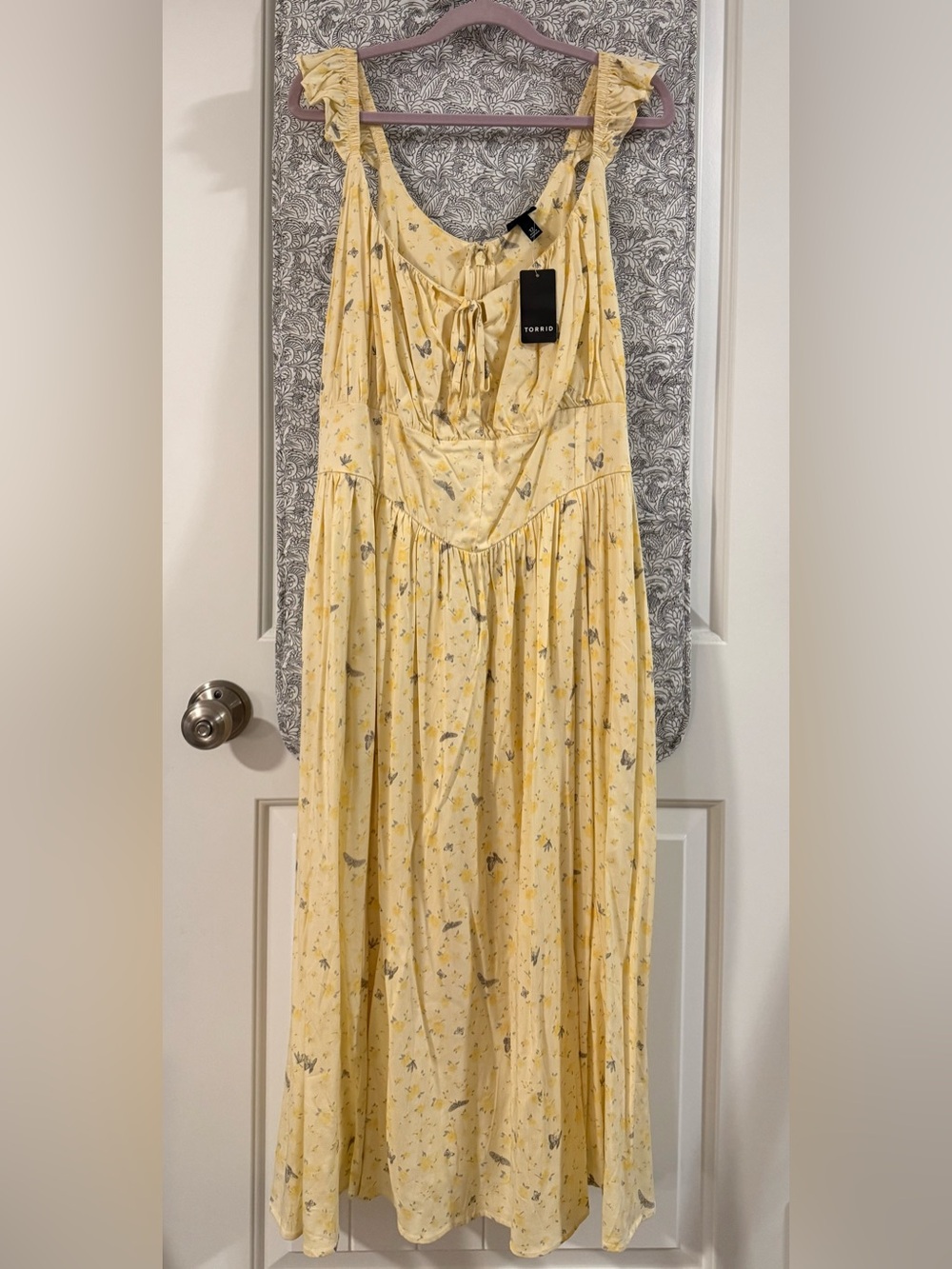 NWT- Torrid Midi Corset Dress- “Bugging Floral Yellow”
